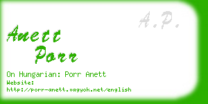 anett porr business card